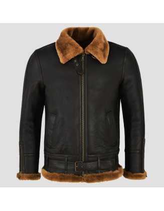 B-3 Brown Ginger Leather Bomber Jacket