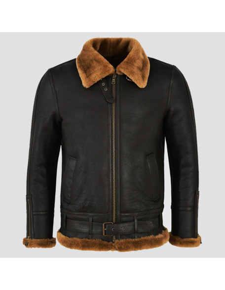 B-3 Brown Ginger Leather Bomber Jacket