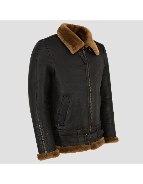 B-3 Brown Ginger Leather Bomber Jacket