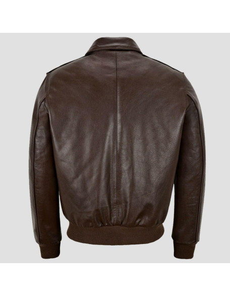 Aviator A-2 Brown Leather Bomber Jacket